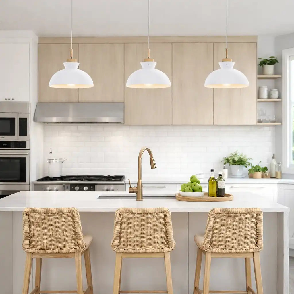 Pendant Light with Adjustable Dome Shade and Dimmable Compatibility