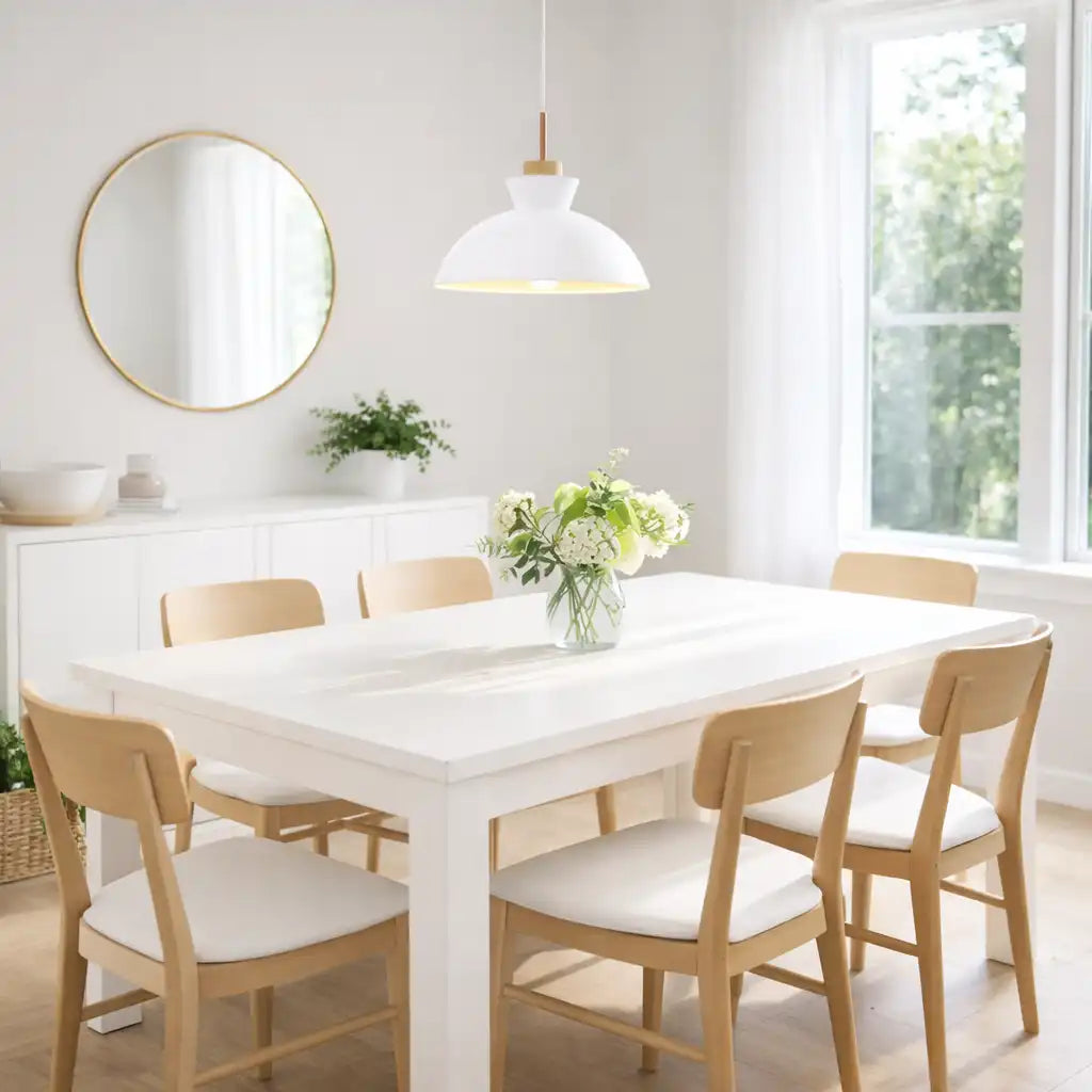 Pendant Light with Adjustable Dome Shade and Dimmable Compatibility
