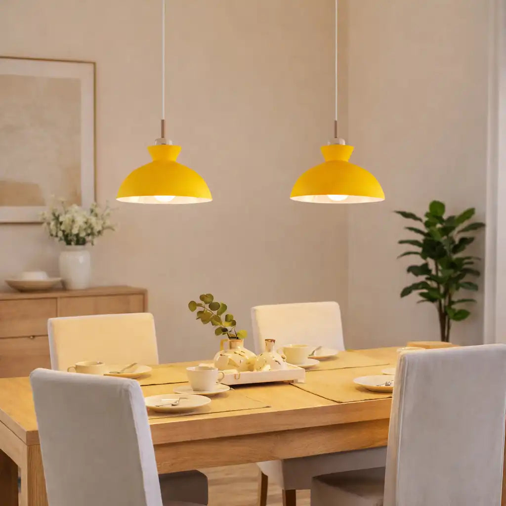 Pendant Light with Adjustable Dome Shade and Dimmable Compatibility