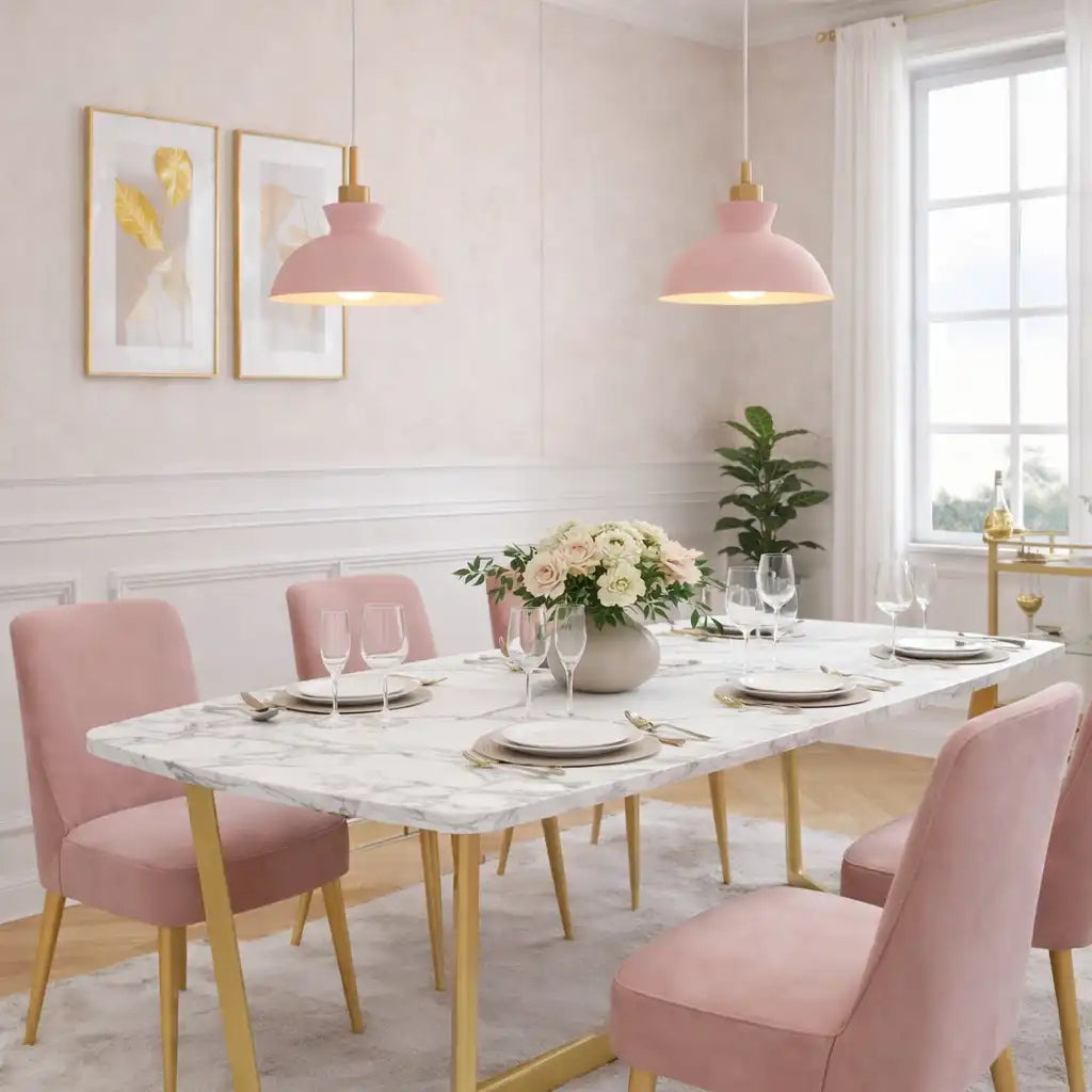 Pendant Light with Adjustable Dome Shade and Dimmable Compatibility