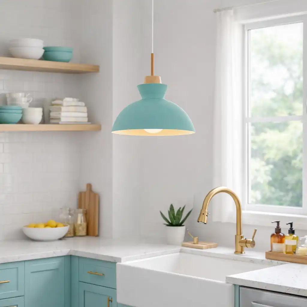 Pendant Light with Adjustable Dome Shade and Dimmable Compatibility