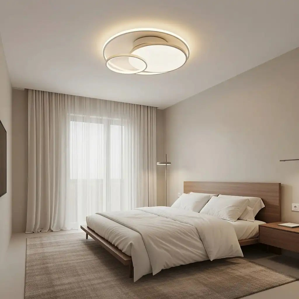 Plafonnier LED à double anneau, pour chambre, couloir et cuisine
