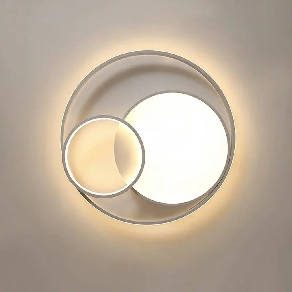 LED Oyster Light with Double Ring Design Flush Mount Ceiling Light for Bedroom Hallway Kitchen