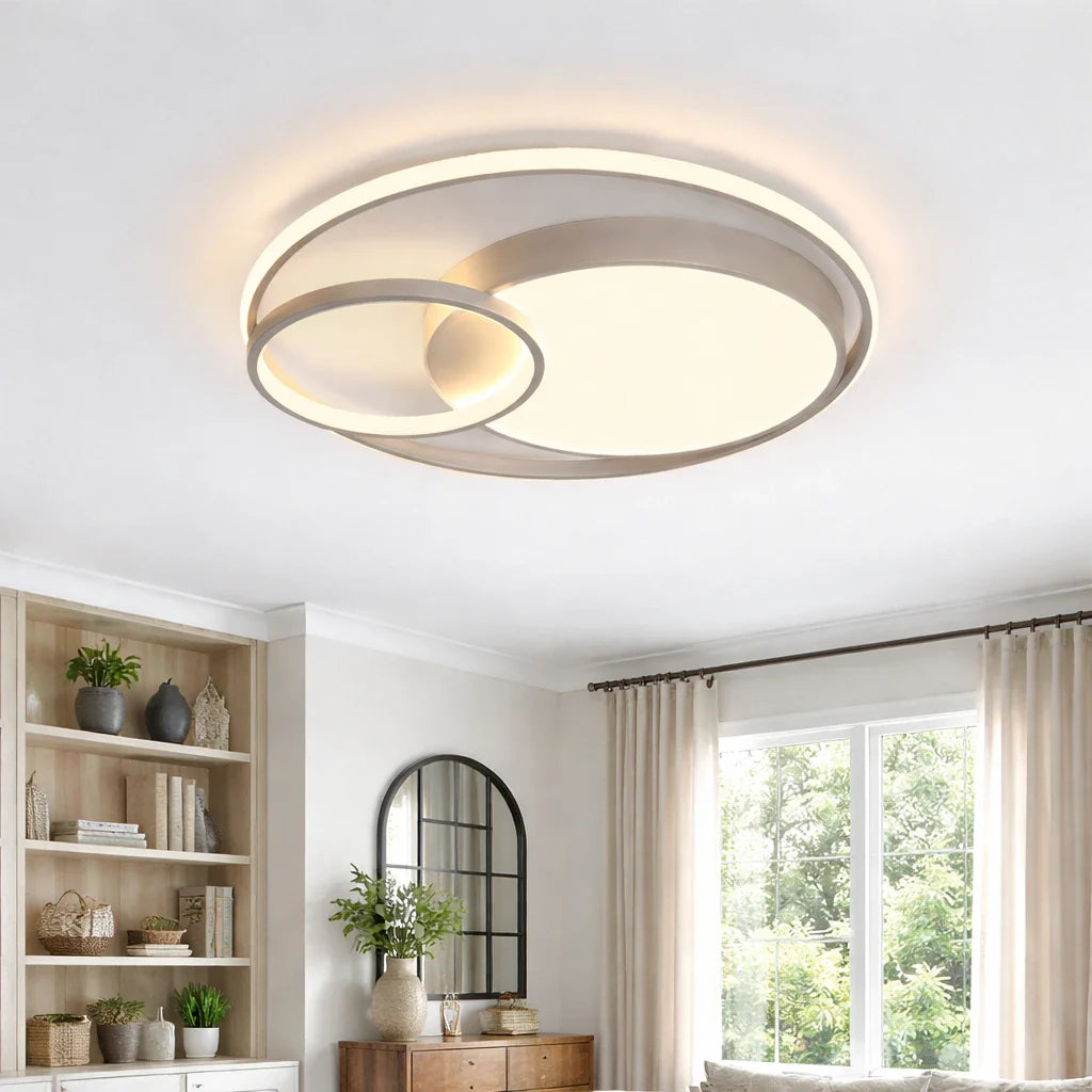 Plafonnier LED à double anneau, pour chambre, couloir et cuisine
