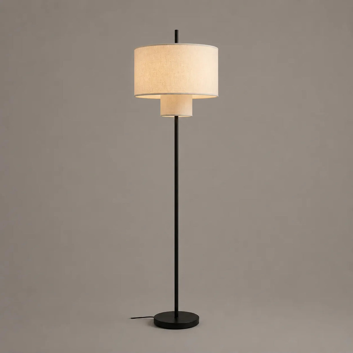 Floor Lamp with Soft Fabric Shade and Metal Construction for Modern Living Spaces
