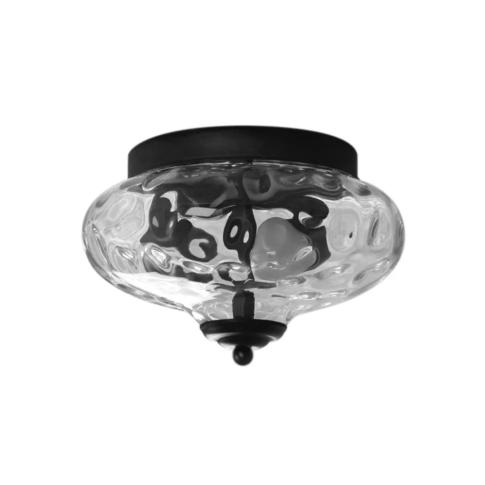 Deckenleuchte mit Glasschale in Wasseroptik und 2 Leuchten für Küchen und Schlafzimmer