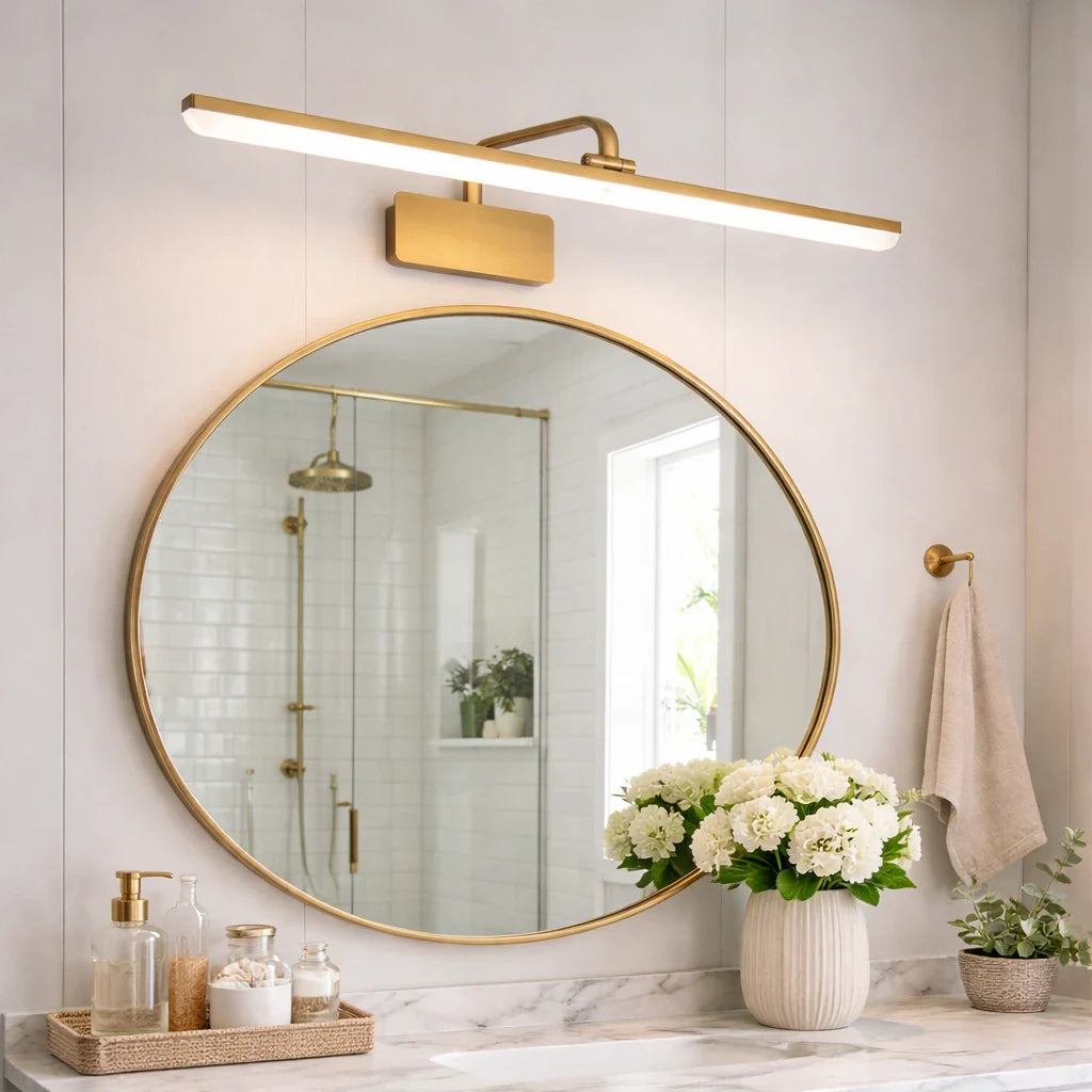 LED Bathroom Vanity Light Fixtures with Adjustable Arms and Modern Design