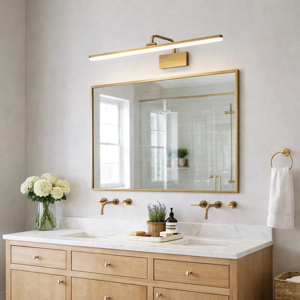 LED Bathroom Vanity Light Fixtures with Adjustable Arms and Modern Design
