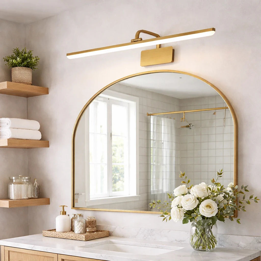LED Bathroom Vanity Light Fixtures with Adjustable Arms and Modern Design