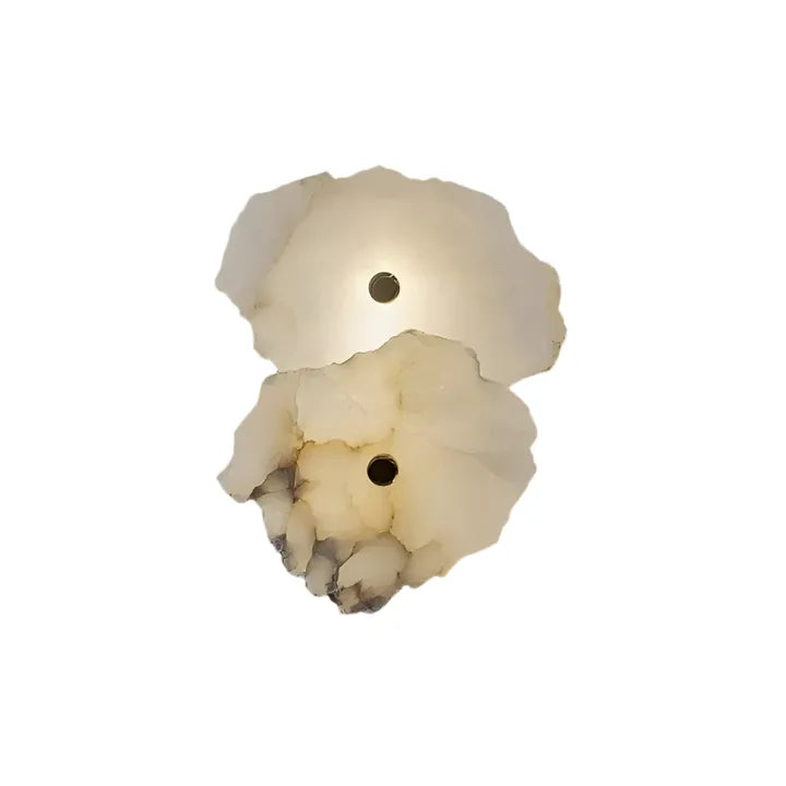 Wall Sconce Lighting with Marble Sculptural Design and Adjustable Head Configuration