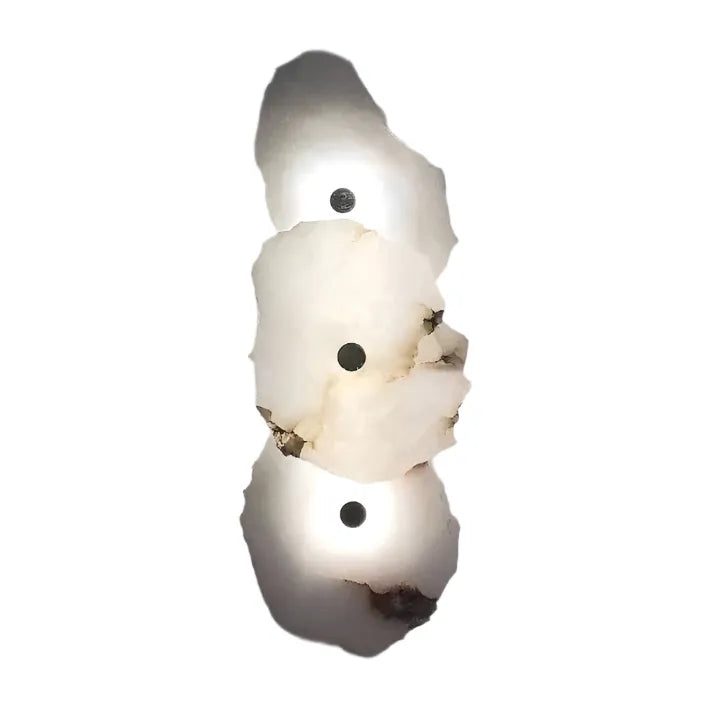 Wall Sconce Lighting with Marble Sculptural Design and Adjustable Head Configuration