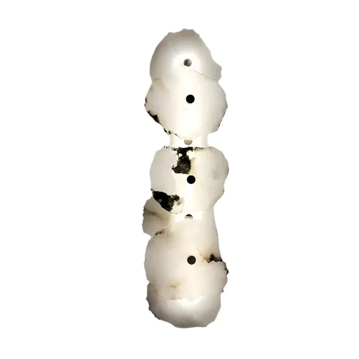 Wall Sconce Lighting with Marble Sculptural Design and Adjustable Head Configuration