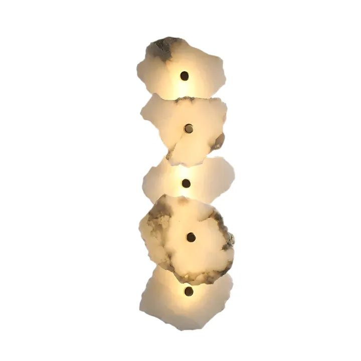 Wall Sconce Lighting with Marble Sculptural Design and Adjustable Head Configuration