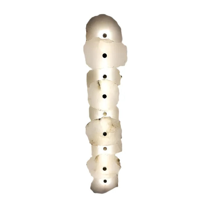 Wall Sconce Lighting with Marble Sculptural Design and Adjustable Head Configuration