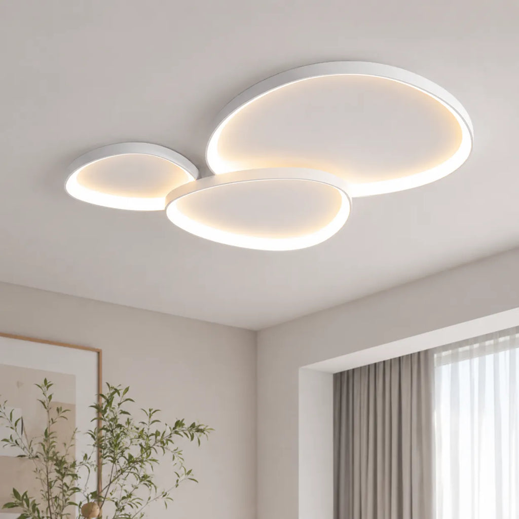 LED Ceiling Light Fixture with Modern Floating Ring Design for Bedroom Dining Room and Lounge