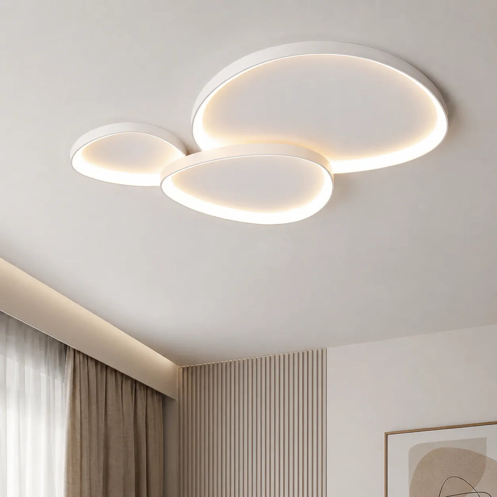 LED Ceiling Light Fixture with Modern Floating Ring Design for Bedroom Dining Room and Lounge