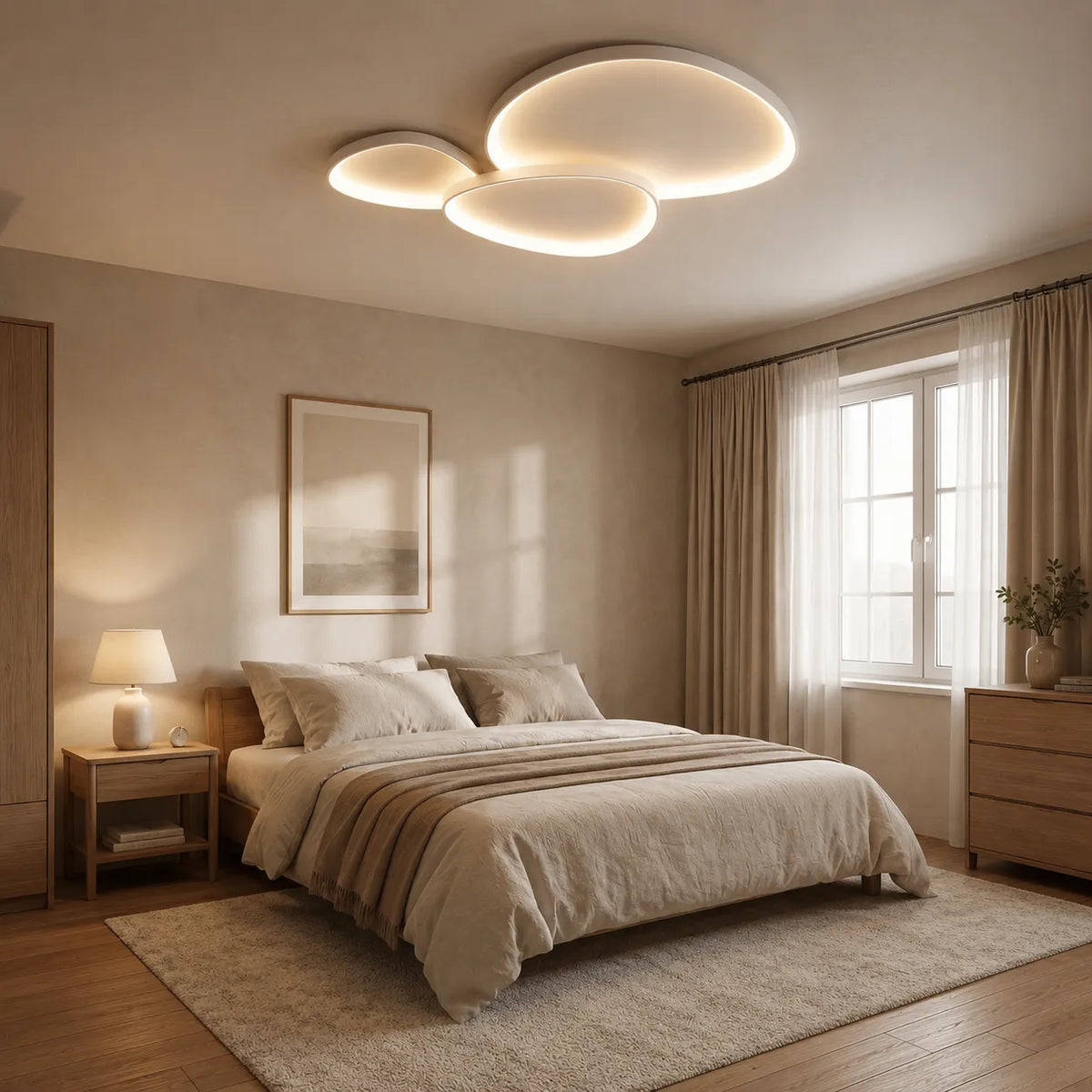 LED-Deckenleuchte mit modernem schwebendem Ringdesign für Schlafzimmer, Esszimmer und Wohnbereich