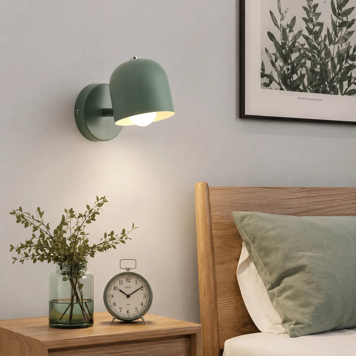 Wall Sconce Lamp with Modern Rounded Glass Shade and Warm Ambient Glow