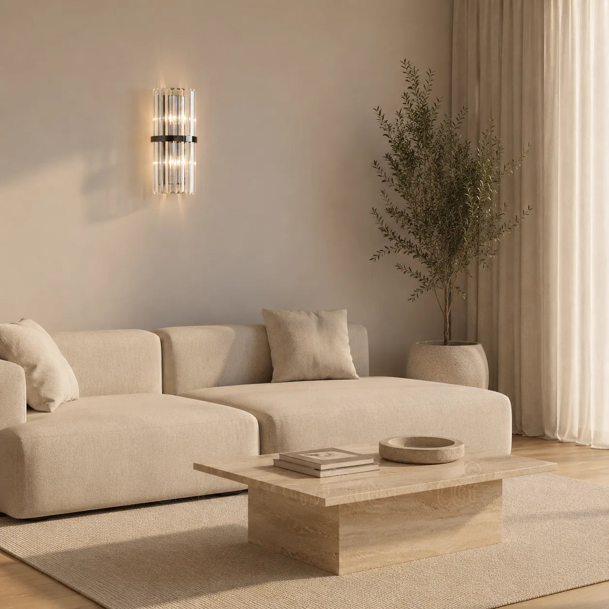 Avella moderne Wandleuchte aus Edelstahl und Kristall