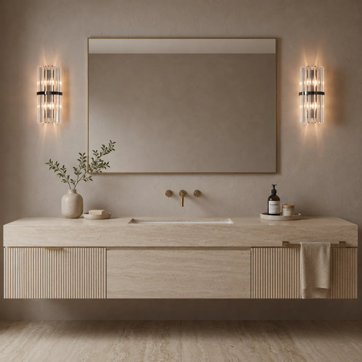Avella moderne Wandleuchte aus Edelstahl und Kristall