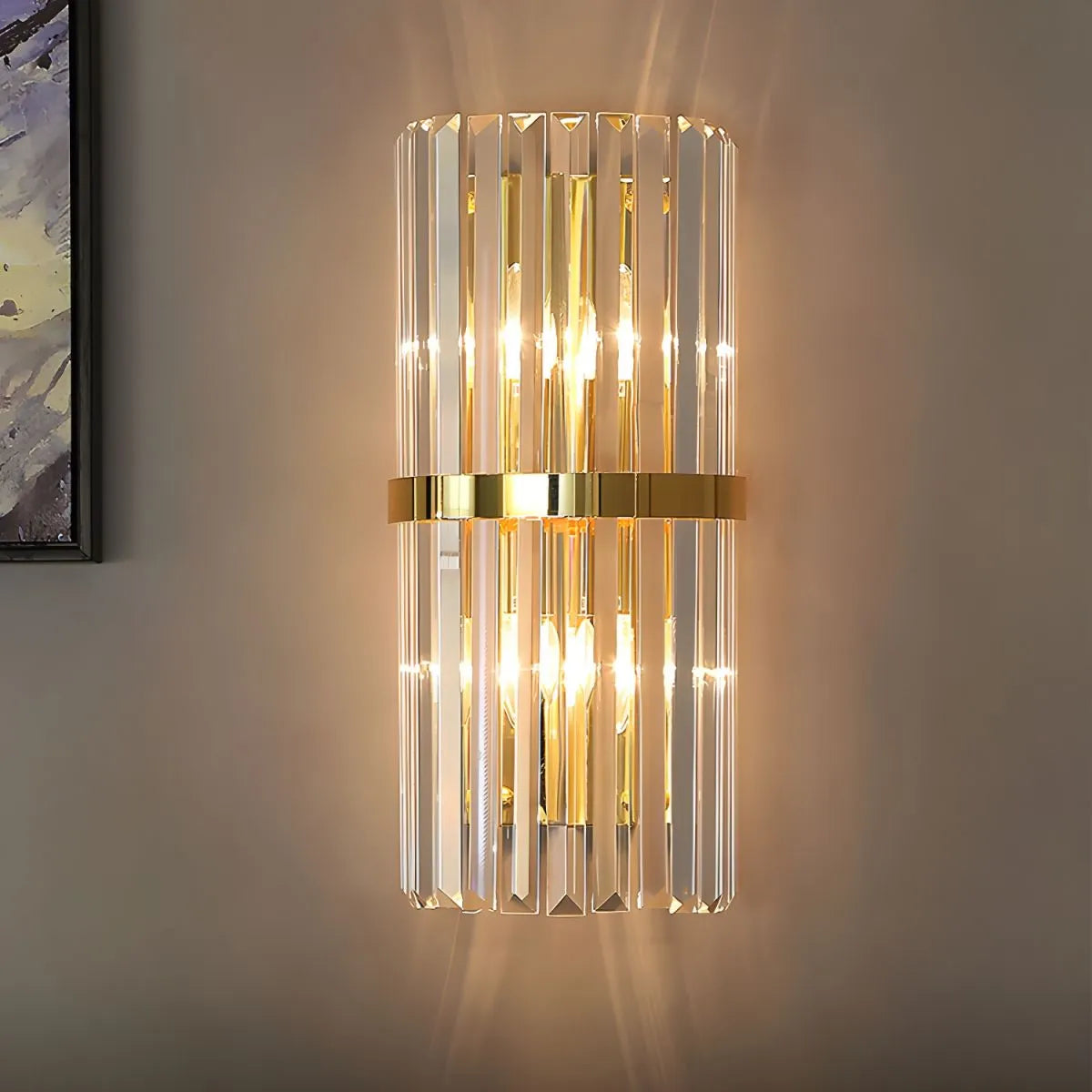 Avella moderne Wandleuchte aus Edelstahl und Kristall