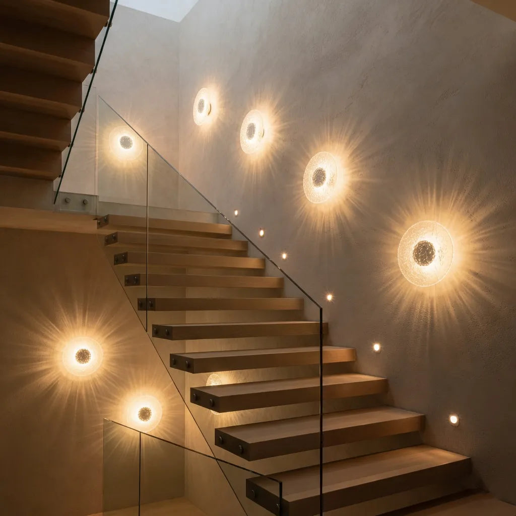 Wall Light with Travertine Base and Acrylic Diffuser LED Modern Sconce