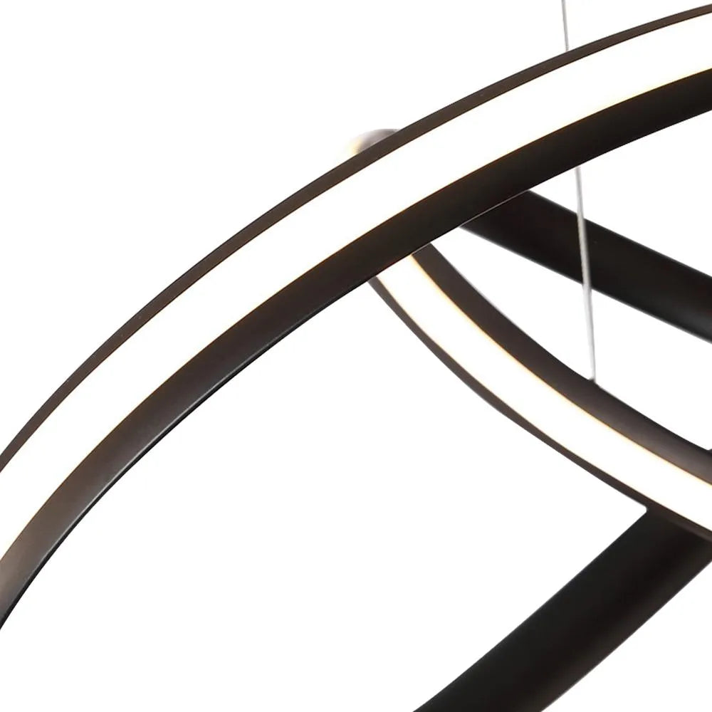 Suspension LED torsadée moderne à la forme sculpturale et à intensité variable