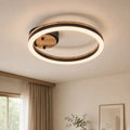 Kitchen Ceiling Lights Semi Flush LED with Modern Wood Accent Ring Design