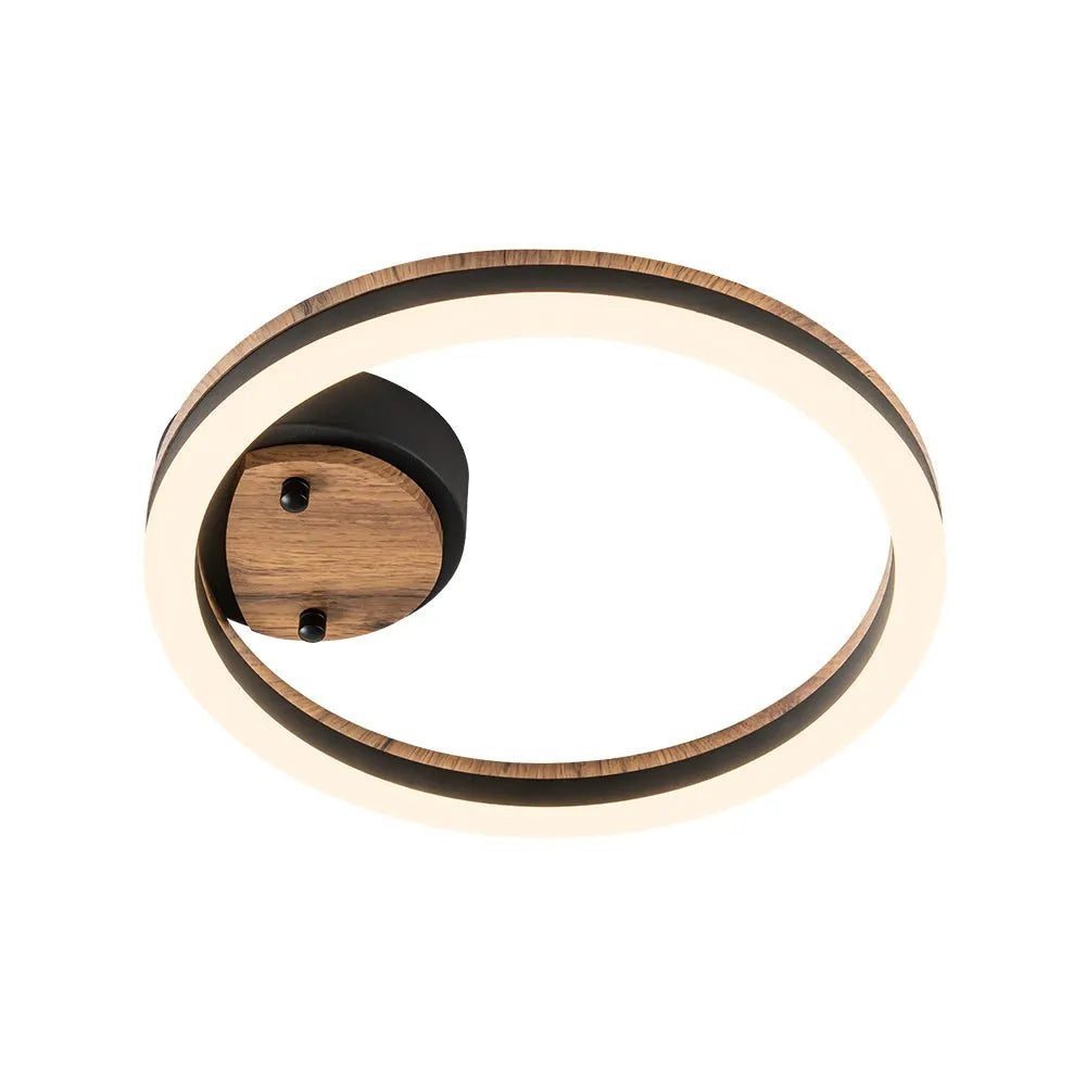 Kitchen Ceiling Lights Semi Flush LED with Modern Wood Accent Ring Design