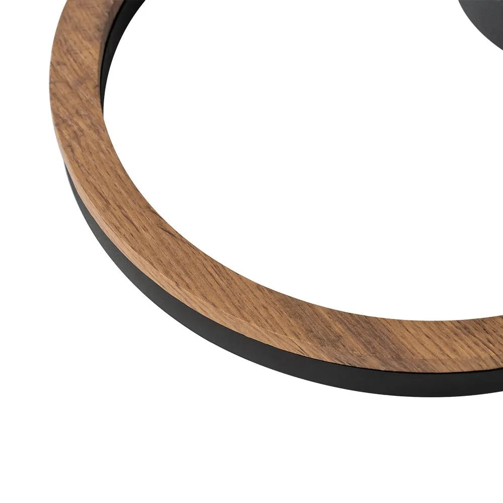Kitchen Ceiling Lights Semi Flush LED with Modern Wood Accent Ring Design