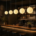 Pendant Light with Moon-Texture Resin and Soft Ambient Glow