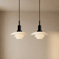 Pendant Light with Layered Scandinavian Design and Linear Multi-Head Glass Shades