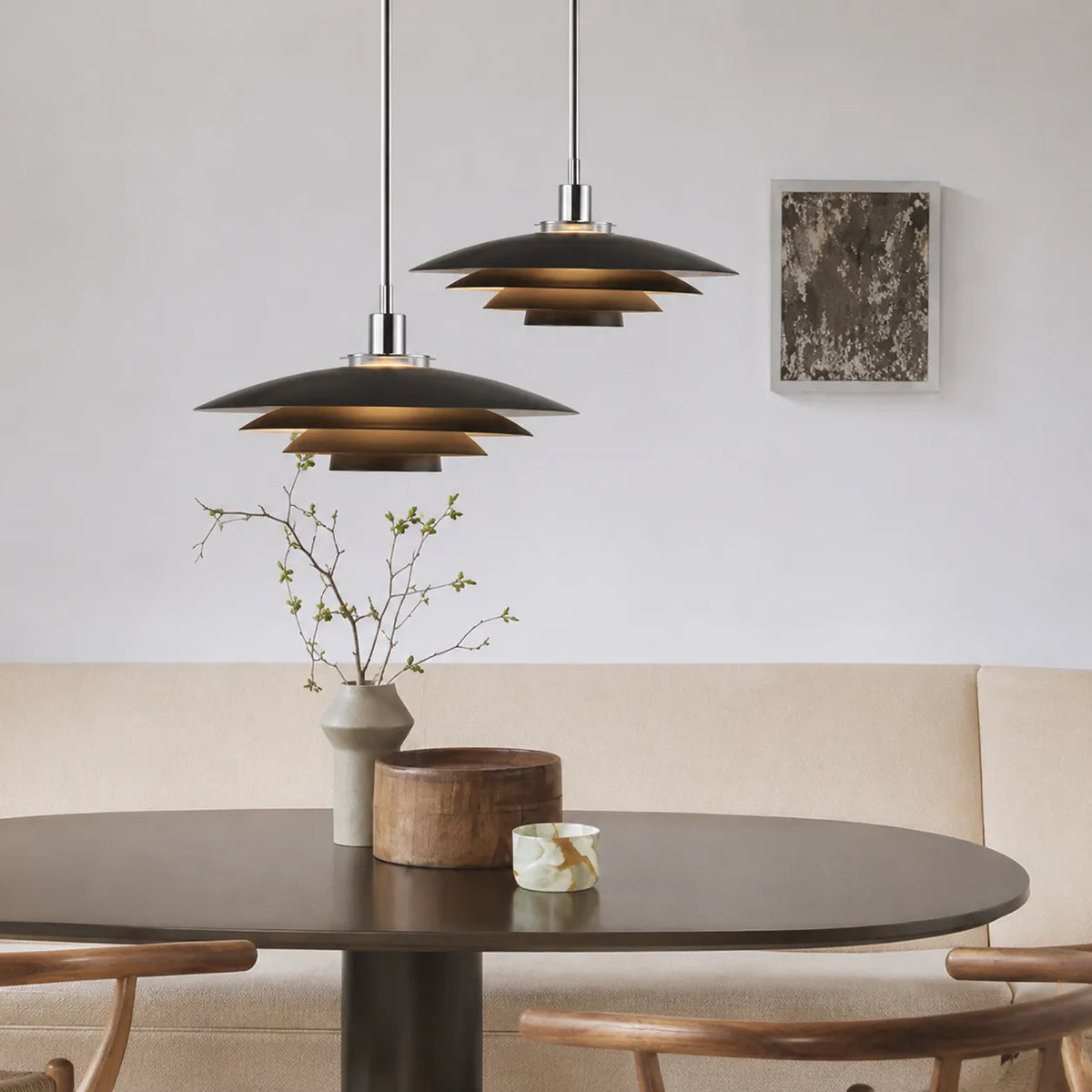 Kora Nordic Layered Iron Pendant Light