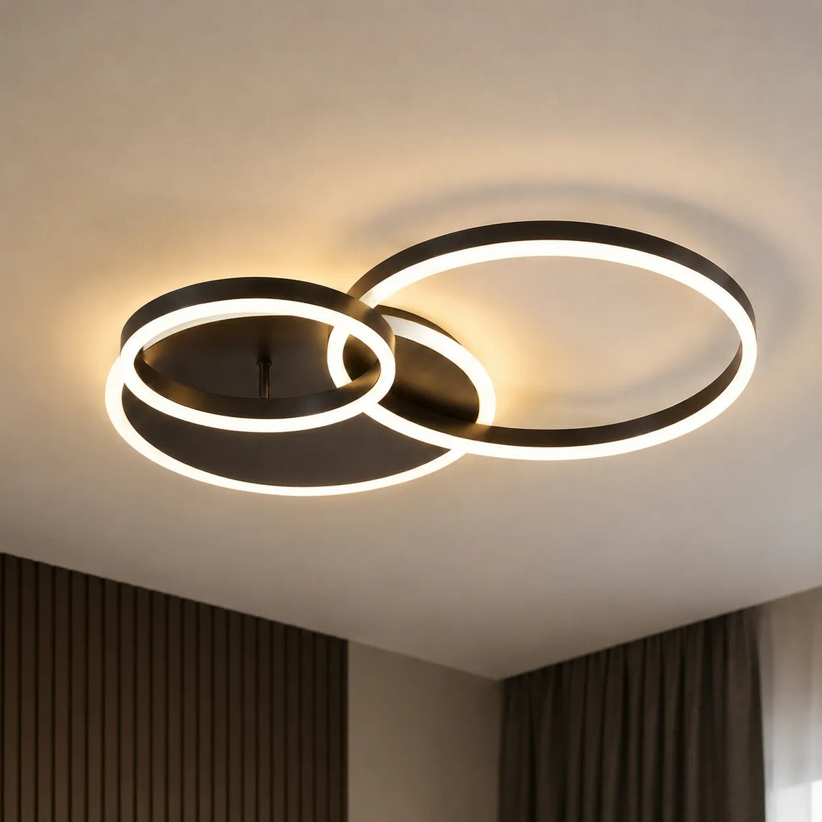 LED-Deckenleuchte mit modernen überlappenden Ringen für Schlafzimmer, Wohnzimmer und Wohnbereich