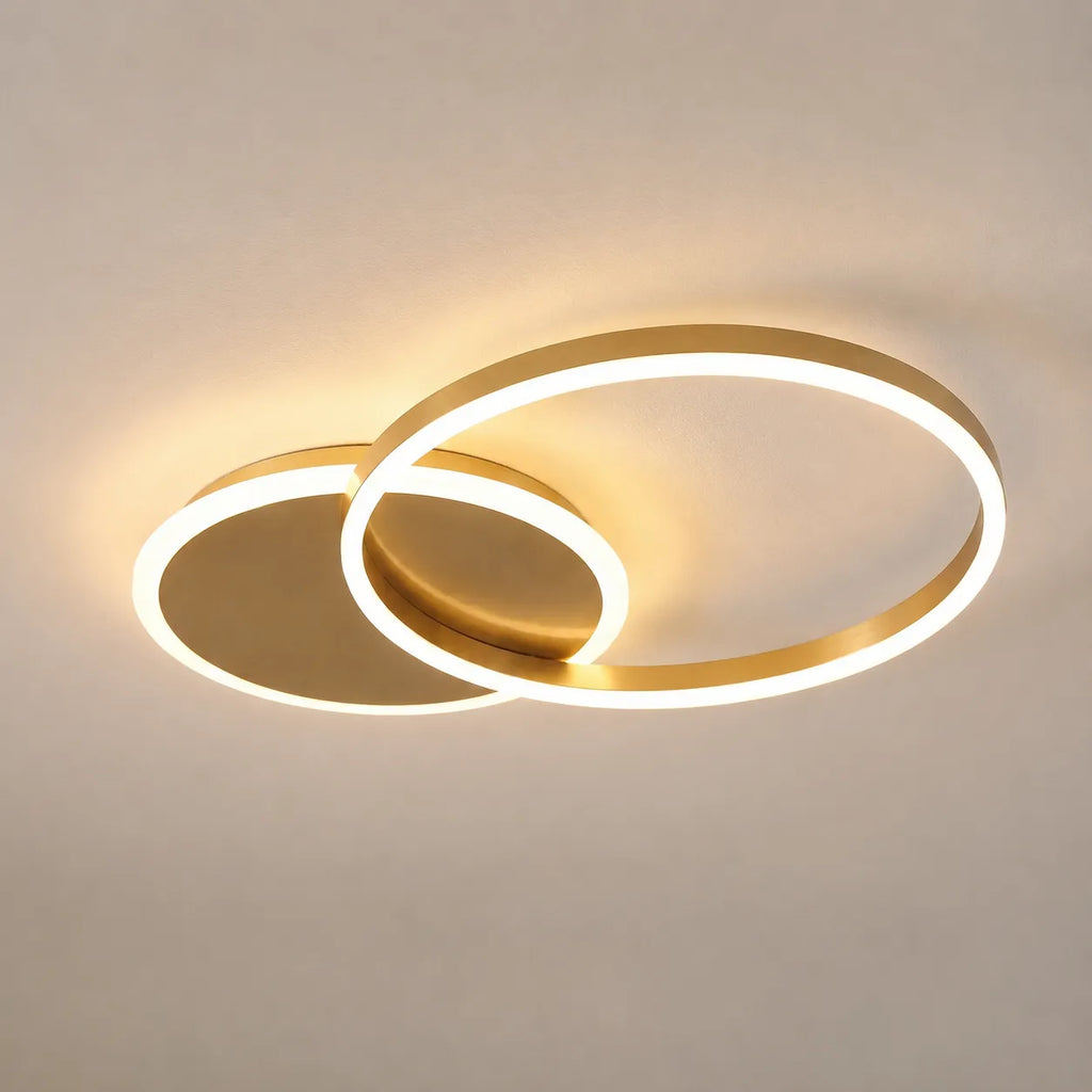 LED Ceiling Light Fixture with Modern Overlapping Rings for Bedroom Living Room Lounge