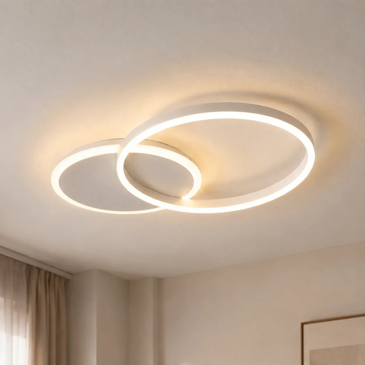 LED-Deckenleuchte mit modernen überlappenden Ringen für Schlafzimmer, Wohnzimmer und Wohnbereich