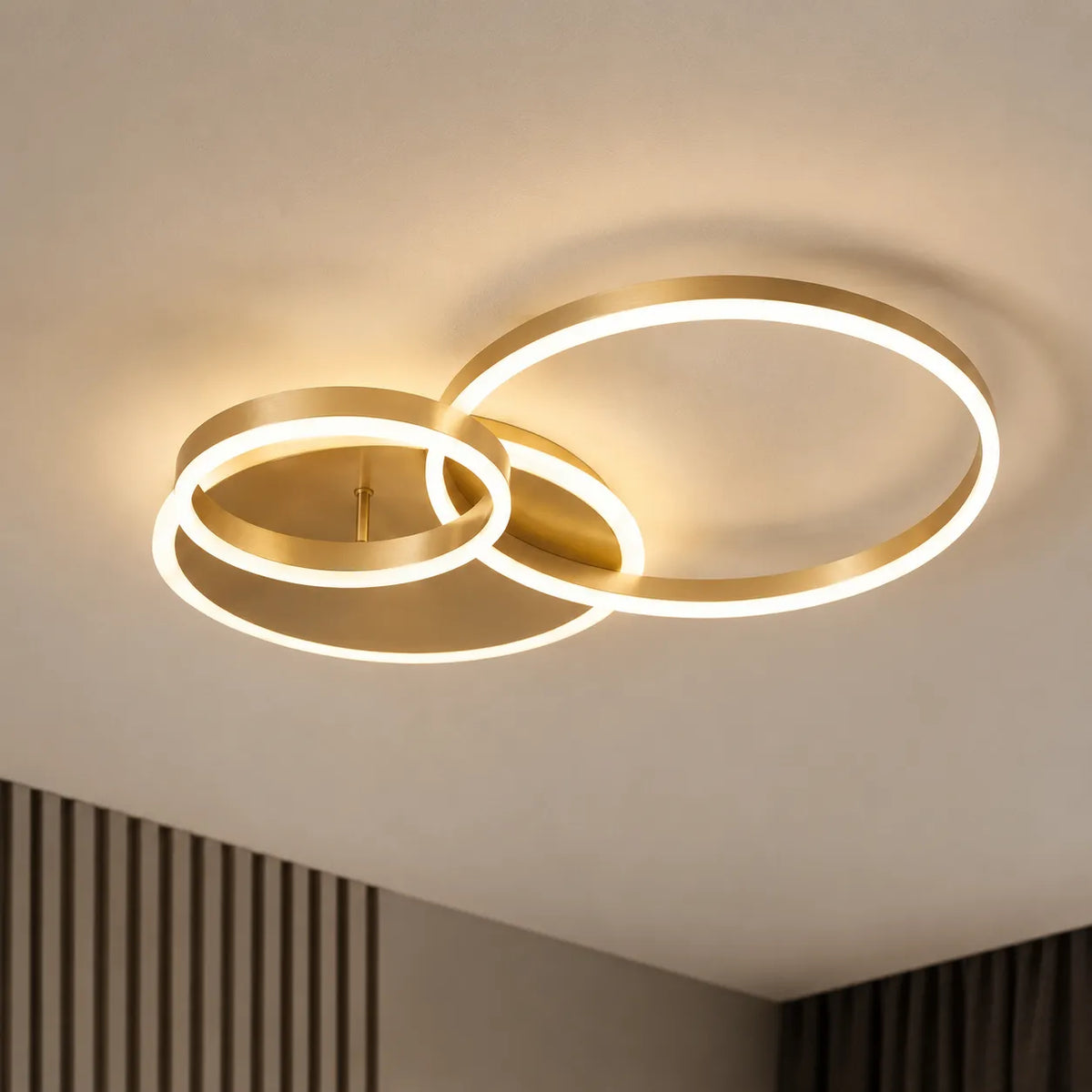 LED-Deckenleuchte mit modernen überlappenden Ringen für Schlafzimmer, Wohnzimmer und Wohnbereich