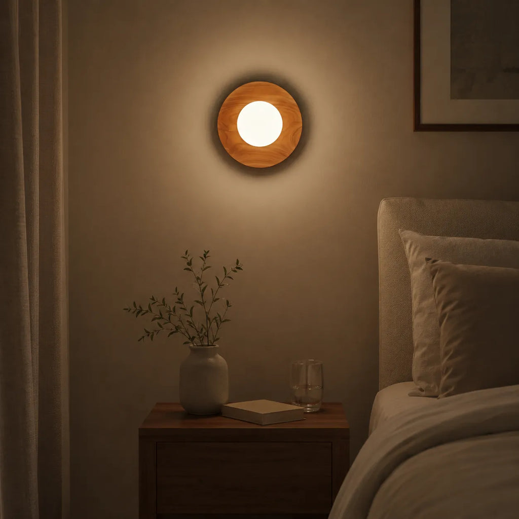 Wandleuchte mit integrierter LED, natürlichem Messing und minimalistischem Design
