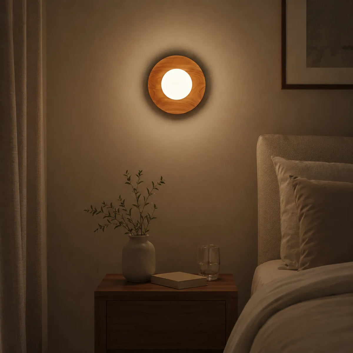 Wandleuchte mit integrierter LED, natürlichem Messing und minimalistischem Design