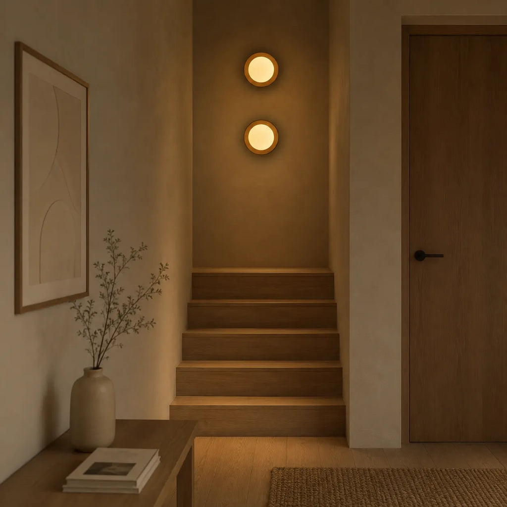 Wandleuchte mit integrierter LED, natürlichem Messing und minimalistischem Design