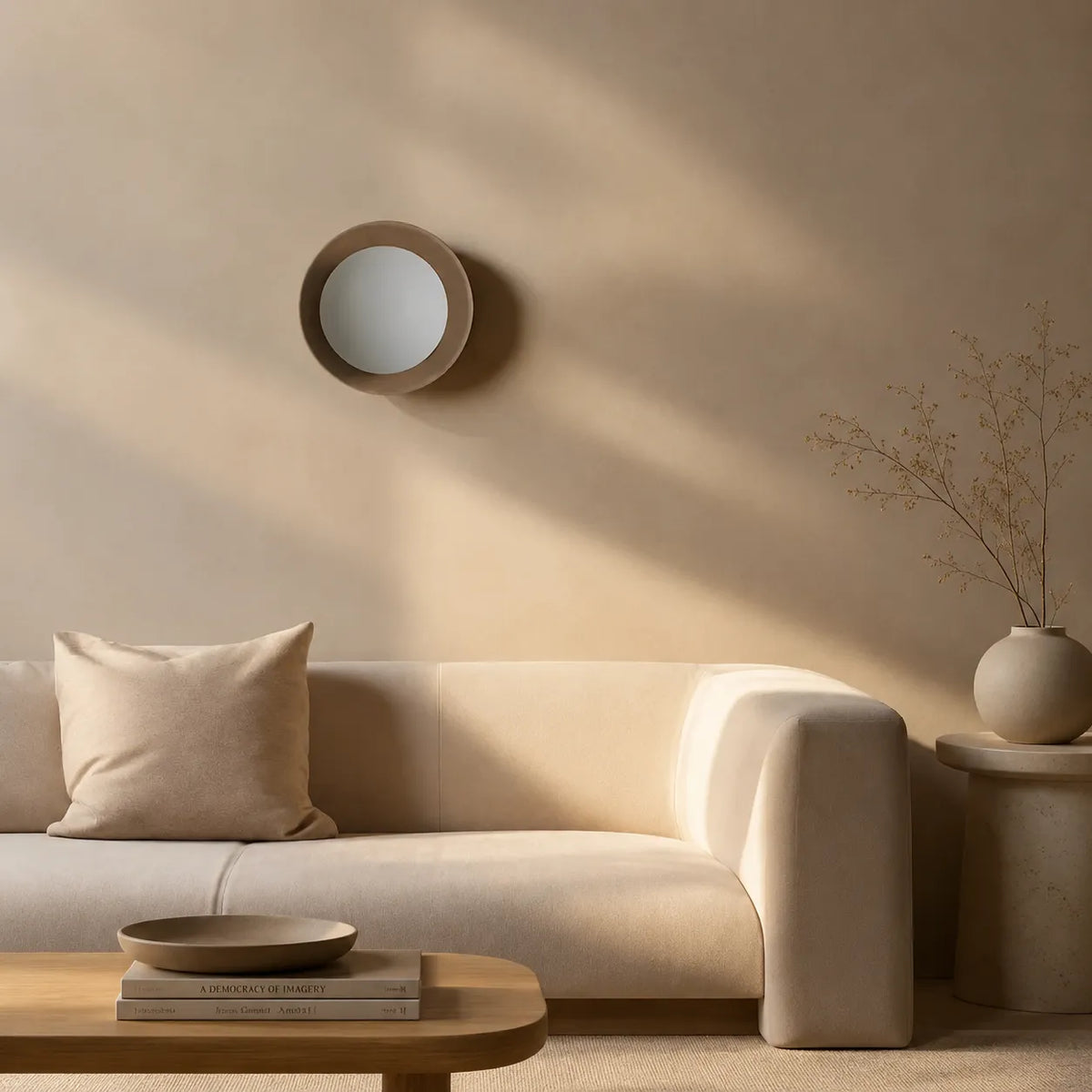 Wandleuchte mit integrierter LED, natürlichem Messing und minimalistischem Design