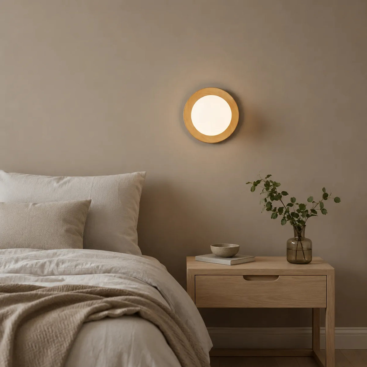 Wall Sconce Lighting with Integrated LED Natural and Brass Minimalist Design