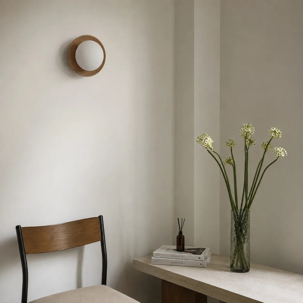 Wandleuchte mit integrierter LED, natürlichem Messing und minimalistischem Design