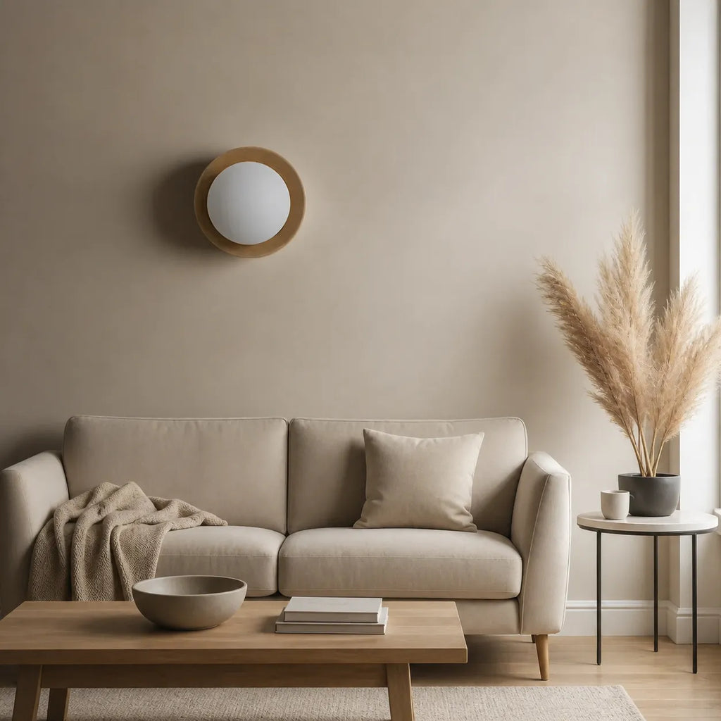 Wandleuchte mit integrierter LED, natürlichem Messing und minimalistischem Design