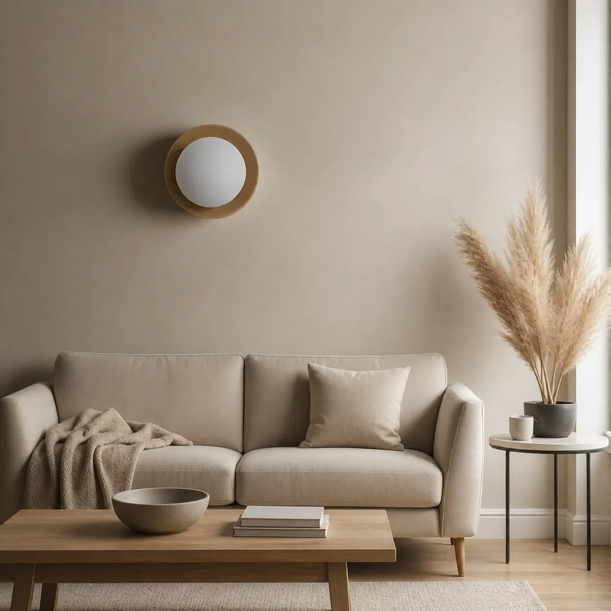 Wall Sconce Lighting with Integrated LED Natural and Brass Minimalist Design