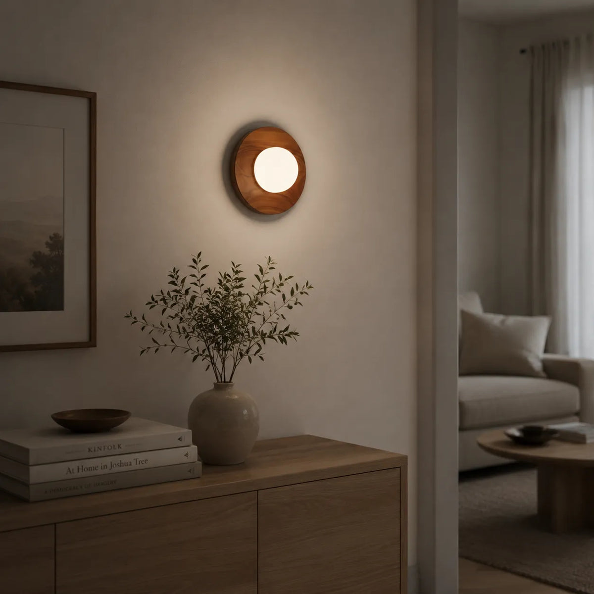 Wall Sconce Lighting with Integrated LED Natural and Brass Minimalist Design