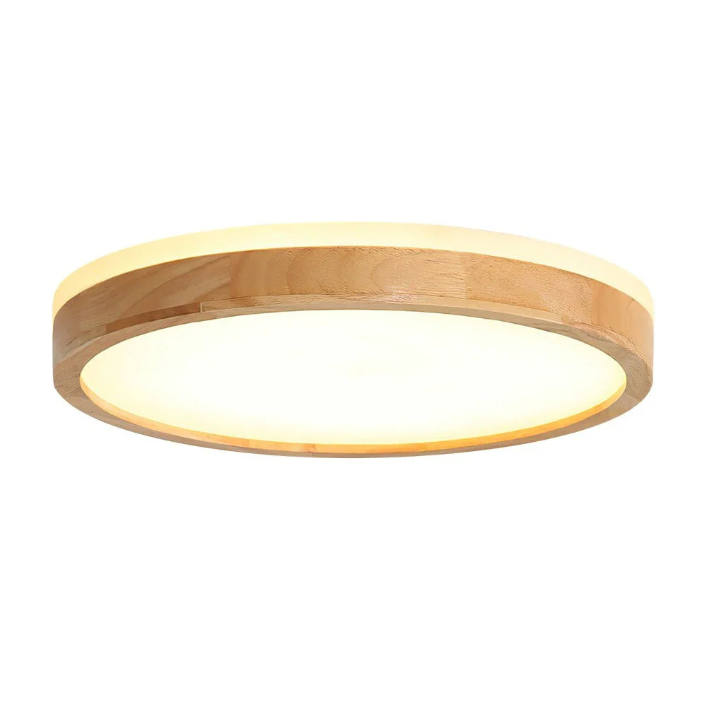 Orin nordische dimmbare LED-Deckenleuchte mit Holzdetail