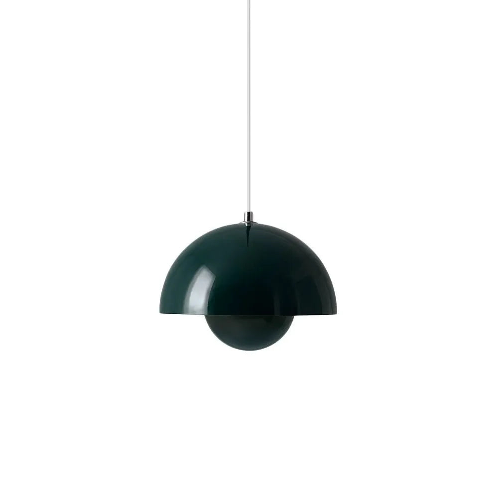 Pendant Light with Adjustable Cable and Mushroom-Inspired Metal Design