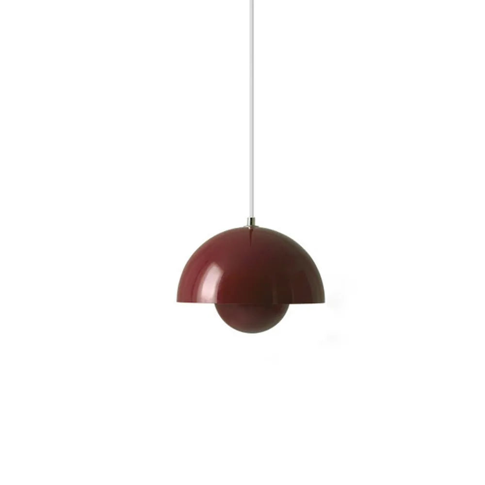 Pendant Light with Adjustable Cable and Mushroom-Inspired Metal Design