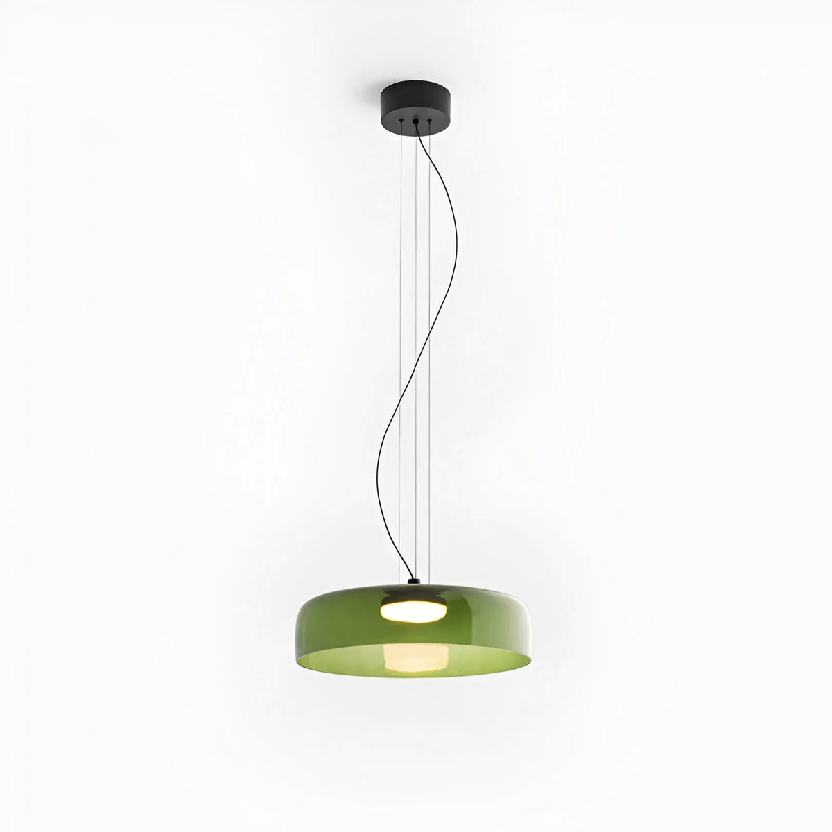Pendant Light with Layered Sculptural Glass and Soft Diffused Illumination